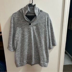 Marc Ecko Mens‎ 2XL Gray Cowl Neck Sweater Short Sleeve